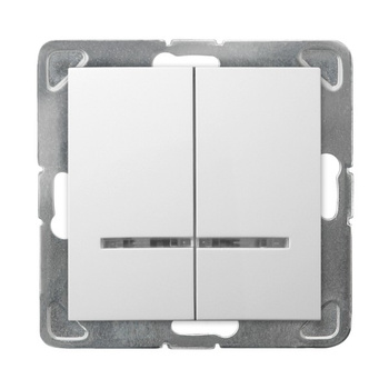 OSPEL IMPRESJA ŁP-2YS/m/00 Łącznik świecznikowy z podświetleniem biały