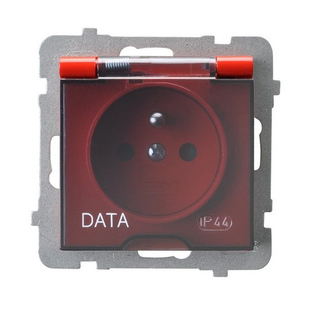 Ospel as GPH-1GZD/m/00/d Gniazdo bryzgoszczelne z uziemieniem DATA IP-44 wieczko przezroczyste