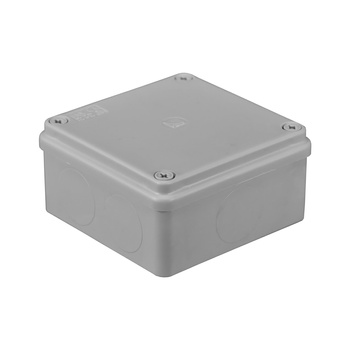 Puszka hermetyczna 100x100x50, bez dławików, szara, bezhalogenowa, IP65