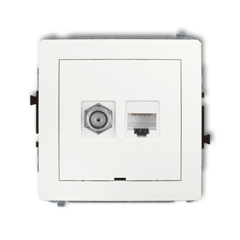 KARLIK DECO DGFKBO-3  Gniazdo antenowe pojedyńcze typu F (SAT) + gniazda komp. poj. 1xRJ45