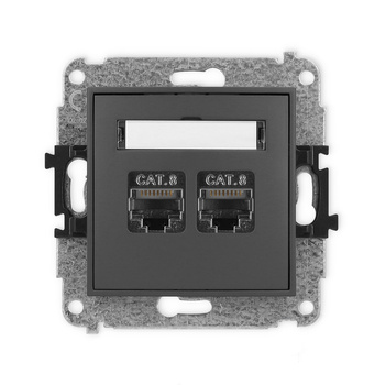 KARLIK ICON 28IGK-12  Gniazdo komputerowe podwójne 2xRJ45