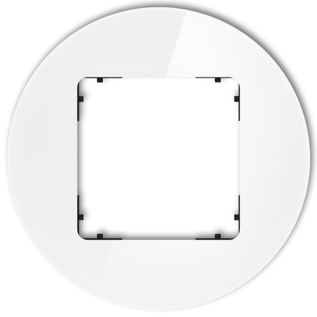 KARLIK ICON 0-12-IRSO-1 Ramka uniwersalna pojedyncza okrągła - efekt szkła (ramka: biała; spód: czarny)