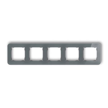 KARLIK ICON 28-12-IRSZ-5 Ramka uniwersalna pięciokrotna zaokrąglona - efekt szkła (ramka: grafitowa; spód: czarny)