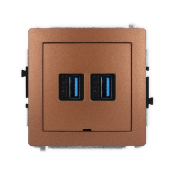 KARLIK DECO 9DGUSBBO-6  Gniazdo podwójne 2xUSB A-A 3.0