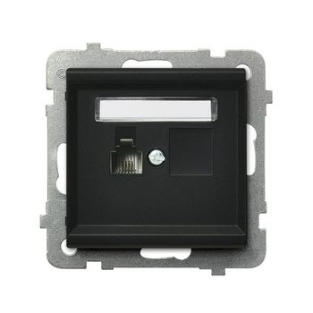 OSPEL SONATA GPT-1R/m/33 Gniazdo telefoniczne pojedyncze czarny metalik