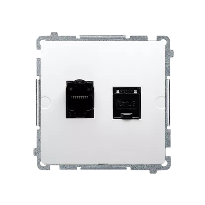 Kontakt-Simon Basic Gniazdo RJ45 kat 6 podw. z przesł. BM62.01/11 Biały