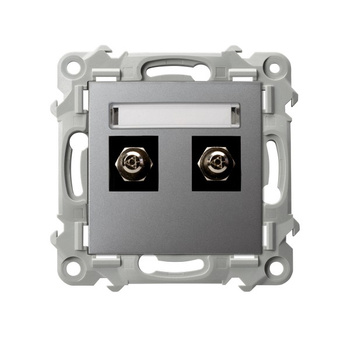 OSPEL SZAFIR GPE-2Z/m/70 Gniazdo ekwipotencjalne podwójne szary