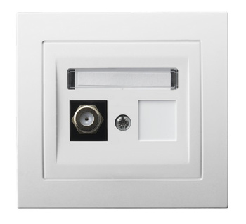 OSPEL KIER GPA-1WF/00 Gniazdo antenowe typu F pojedyncze biały