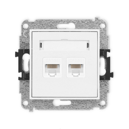 KARLIK MINI MGK-2  Gniazdo komputerowe podwójne 2xRJ45