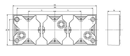 OSPEL IMPRESJA PNP-3Y/28 Puszka instalacyjna potrójna złoto