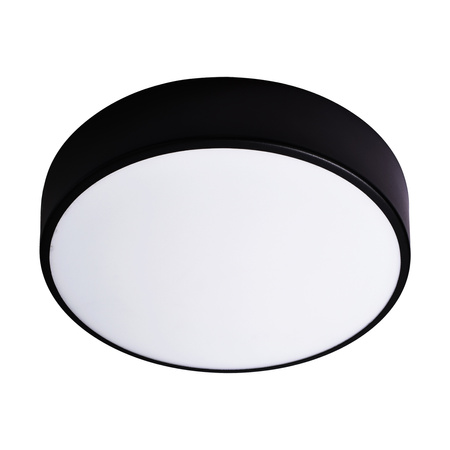 OVO plafon LED, 43W, 4000K, 4750lm, czarna stal, klosz szklany matowy, IP20, Ø 400