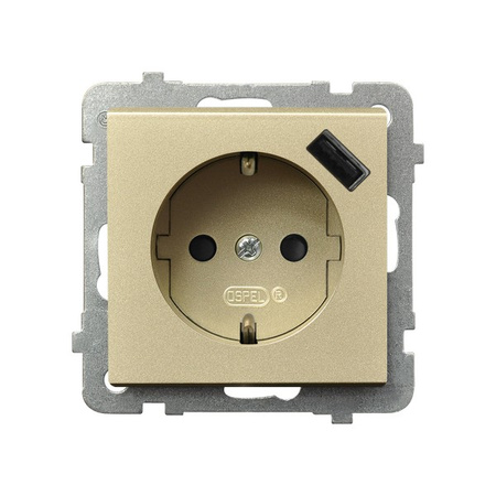 OSPEL SONATA GP-1RSPUSB/m/39 Gniazdo schuko z przesłonami ładowarka USB