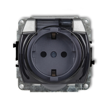 KARLIK TREND 7GPB-1sdp  Gniazdo bryzgoszczelne z uziemieniem SCHUKO 2P+Z (klapka dymna