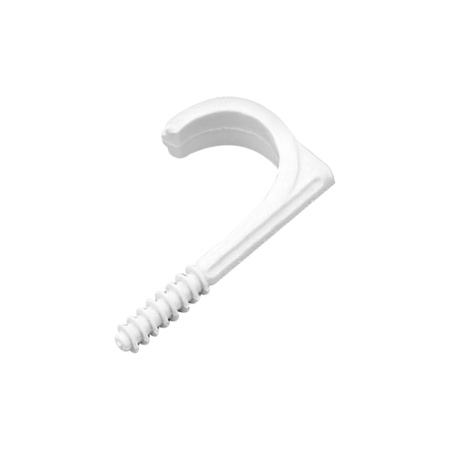 Uchwyt kablowy wbijany, hakowy, przewód okrągły ∅ 7mm, biały, 20 szt.