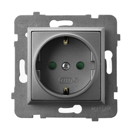 Ospel aria gp-1usp/m/70 Gniazdo pojedyncze z uziemieniem schuko z przesłonami torów prądowych