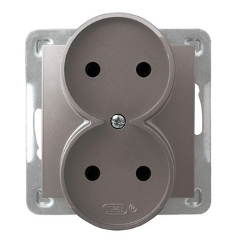 OSPEL IMPRESJA GP-2YR/m/23 Gniazdo podwójne moduł bez ramki