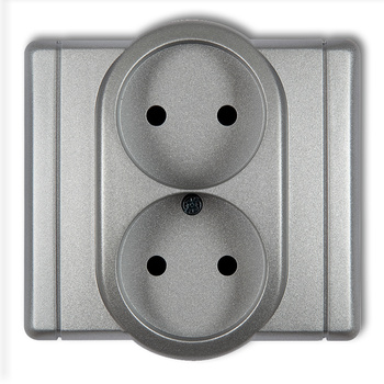 KARLIK FLEXI 7FGP-2p  Gniazdo podwójne bez uziemienia 2x2P (przesłony torów prądowych)