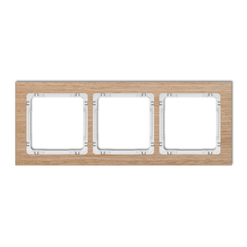 KARLIK DECO DRD-3I Ramka uniwersalna potrójna - efekt drewna (ramka dąb; spód biały)