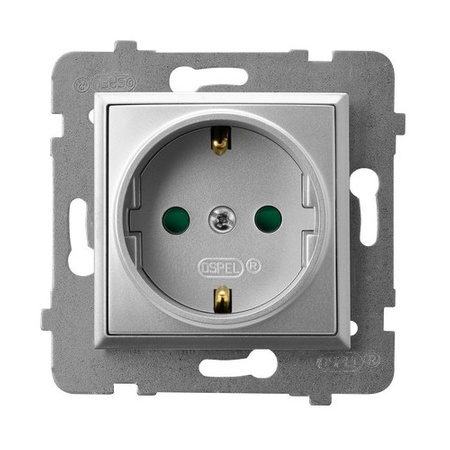 Ospel aria gp-1usp/m/18 Gniazdo pojedyncze z uziemieniem schuko z przesłonami torów prądowych