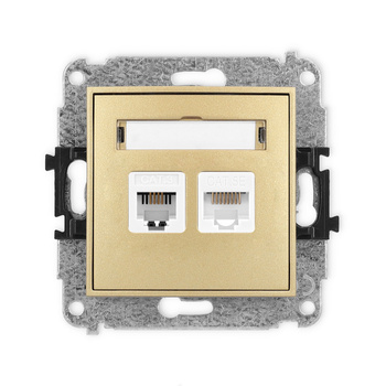 KARLIK MINI 29MGTK  Gniazdo telefoniczne pojedyńcze  1xRJ11 + komputerowego pojedynczego 1xRJ45