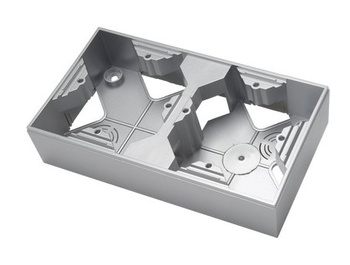 OSPEL AS PNP-2G/18 Puszka instalacyjna do serii As podwójna srebro