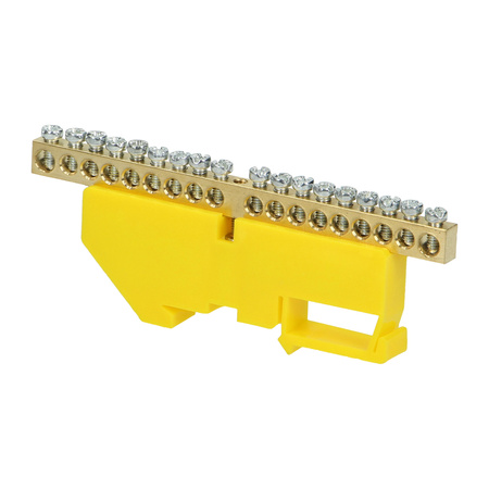 Listwa zaciskowa PE, na szynę TH35, 18 przewodów, żółta