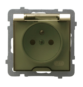 OSPEL AS GPH-1GZ/m/27/d Gniazdo bryzgoszczelne z uziemieniem IP-44 ecru