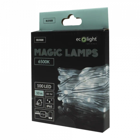 PLASTROL Lampki T-01105 Magiczne lampki 100 LED 6500K 10m DC5V