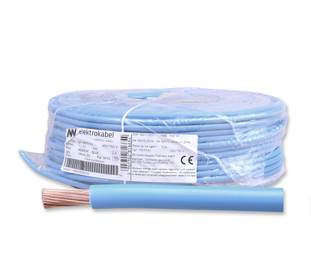 Przewód linka kabel H07V-K LGY 10mm2 450/750 V niebieski ELEKTROKABEL 5907702816654 50mb