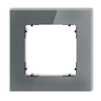 KARLIK ICON 28-12-IRSK-1 Ramka uniwersalna pojedyncza kwadratowa - efekt szkła (ramka: grafitowa; spód: czarny)