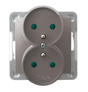 Ospel impresja GP-2YRZP/m/23 Gniazdo podwójne z/u przesłony torów moduł