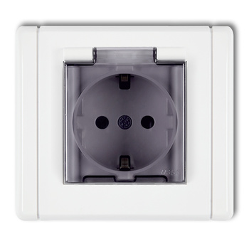 KARLIK FLEXI FGPB-1sdp  Gniazdo bryzgoszczelne z uziemieniem SCHUKO 2P+Z (klapka dymna