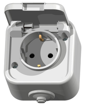 OSPEL DELFINA GNH-1DS/00/w Gniazdo pojedyncze z uziemieniem schuko