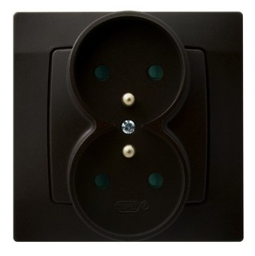 OSPEL KARO GP-2SZP/40 Gniazdo podwójne z/u przesłony torów, kompletne