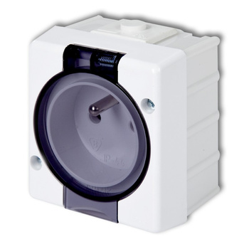 KARLIK SENIOR GHS-1d  Gniazdo pojedyncze z uziemieniem 2P+Z (klapka dymna)