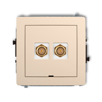 KARLIK DECO 1DGFBO-2.1  Gniazdo antenowe podwójne typu F (SAT) pozłacany
