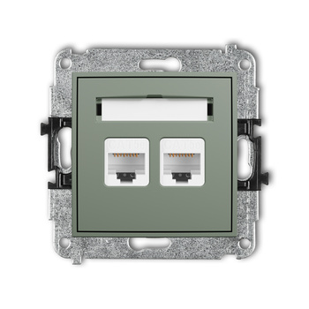 KARLIK MINI 61MGK-2 Mechanizm gniazda komputerowego podwójnego 2xRJ45, kat. 5e, 8-stykowy