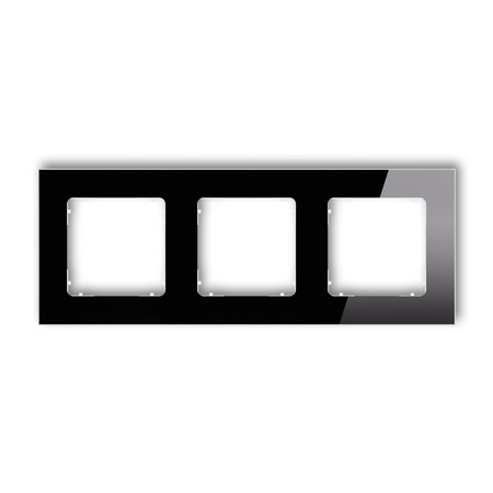 KARLIK ICON 12-0-IRSK-3 Ramka uniwersalna potrójna kwadratowa - efekt szkła (ramka: czarna; spód: biały)