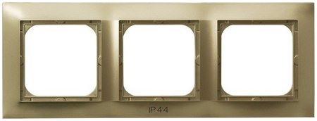OSPEL IMPRESJA RH-3Y/28 Ramka potrójna do łączników IP-44 złoto