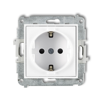 KARLIK MINI MGP-1sp  Gniazdo pojedyńcze  z uziemieniem SCHUKO 2P+Z (przesłony torów prądowych)