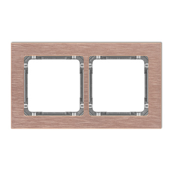 KARLIK DECO 9-11-DRA-2 Ramka uniwersalna podwójna - aluminium szczotkowane (ramka: kolor miedziany; spód: grafitowy)