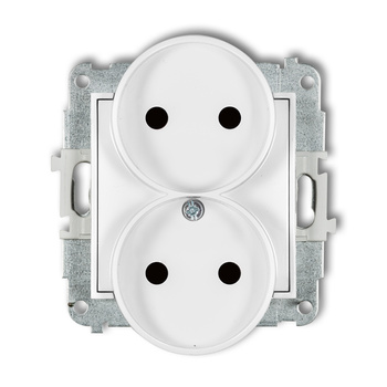 KARLIK ICON IGPR-2p Gniazdo podwójne do ramki bez uziemienia 2x2P (przesłony torów prądowych)