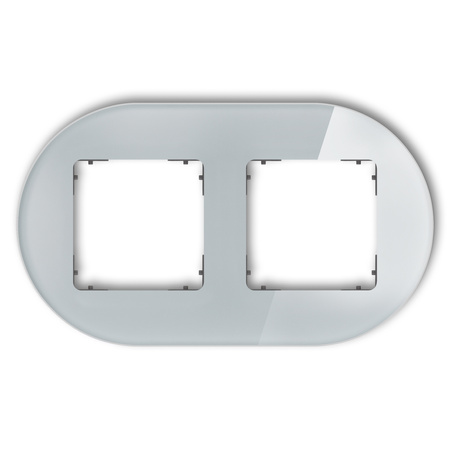 KARLIK ICON 15-28-IRSO-2 Ramka uniwersalna podwójna okrągła  - efekt szkła (ramka: szara; spód: grafitowy mat)