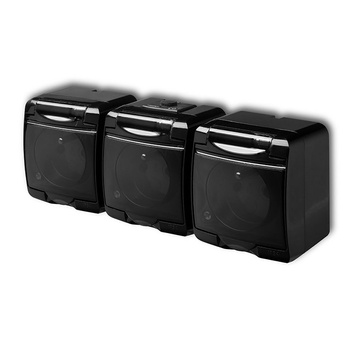 KARLIK JUNIOR 12GHE-3d  Gniazdo potrójne z uziemieniem 3x(2P+Z) (klapka dymna; bez przesłon)