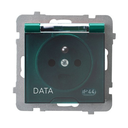 Ospel as GPH-1GZD/m/12/d Gniazdo bryzgoszczelne z uziemieniem DATA IP-44 wieczko przezroczyste