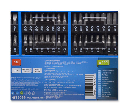 HOGERT HT1S099 ZESTAW WKRĘTAKÓW 114 SZT BITÓW