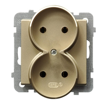 OSPEL SONATA GP-2RR/m/39 Gniazdo podwójne moduł bez ramki złoty