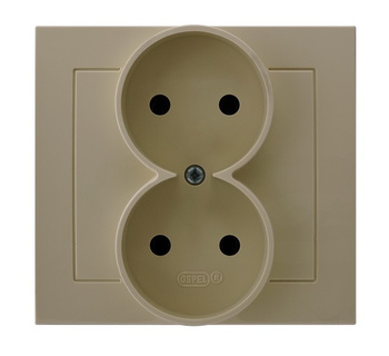 OSPEL KIER GP-2W/01 Gniazdo podwójne beż