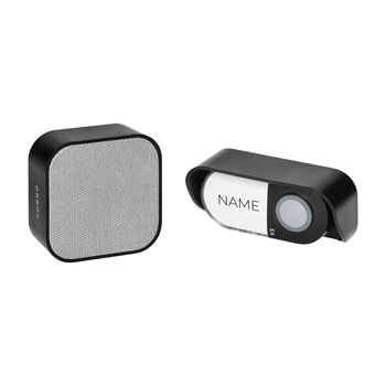 ATEL AC, dzwonek bezprzewodowy sieciowy, learning system, 38 dźwięków,  150m, czarny