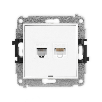 KARLIK ICON 25IGTKBO  Gniazdo telefoniczne pojedyńcze  1xRJ11 + komputerowego pojedynczego 1xRJ45